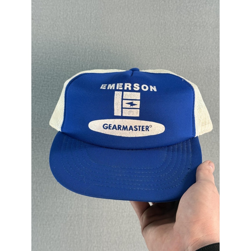 Vintage Emerson Gearmaster JanSport Hat Cap Snap‎ Back Mens One Size Blue